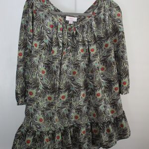 Liberty London Peacock Print Tunic Size L